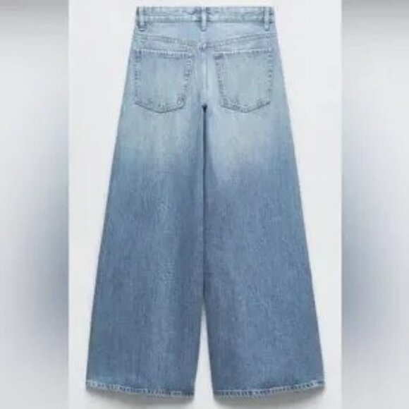 Zara Light Blue Flare & Wide Leg Jeans - Picture 12 of 12